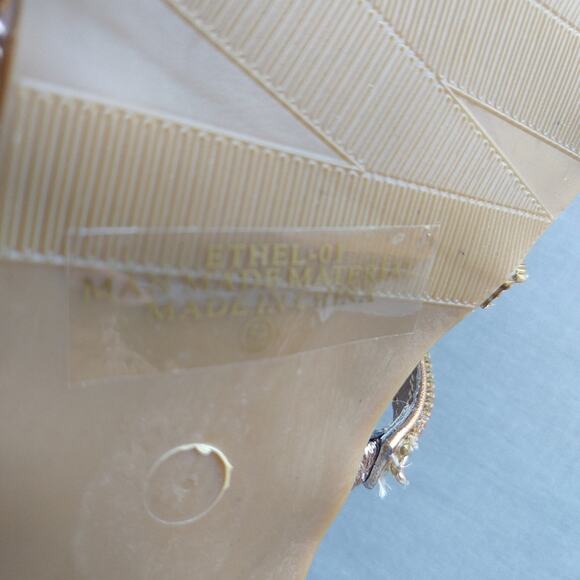 Rose Gold Gladiator Sandals size 5.5 new with imperfections spiral no tie flats - Picture 6 of 15